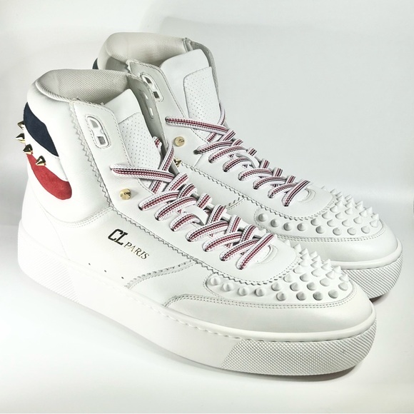Christian Louboutin Other - New Christian Louboutin Top Rui Spikes Leather Sneakers Mens Size 42EU/9US